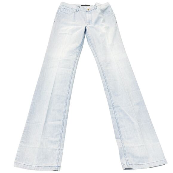 Le Copains Light Wash Seam Straight Leg Denim Jeans Size 44 - Picture 2 of 10